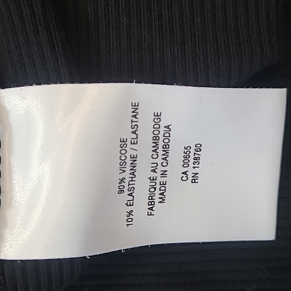 Reitmans Black Ribbed Long Sleeve Top 90% Viscose Size Large - Picture 4 of 5